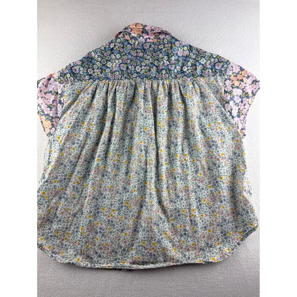 American Eagle Mixed Floral Patchwork Button Down… - image 6